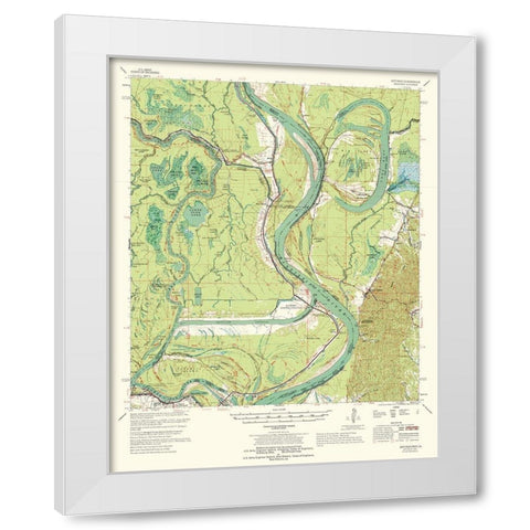 Artonish Mississippi Quad - USGS 1967 White Modern Wood Framed Art Print by USGS