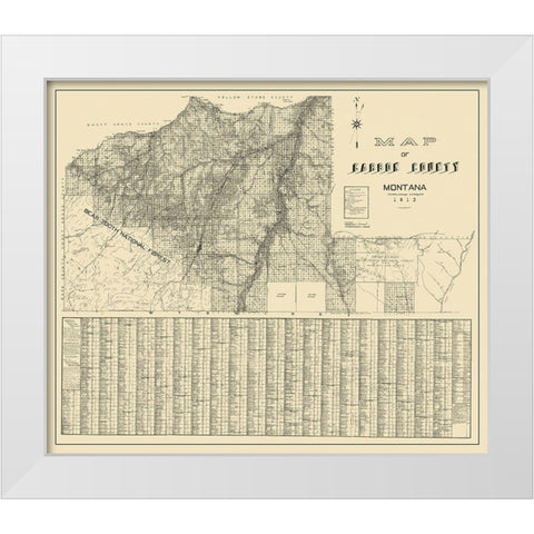 Carbon Montana Landowner - Gibson 1912 White Modern Wood Framed Art Print by Gibson