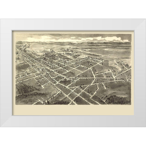 Hickory North Carolina - Downs 1907 White Modern Wood Framed Art Print by Downs