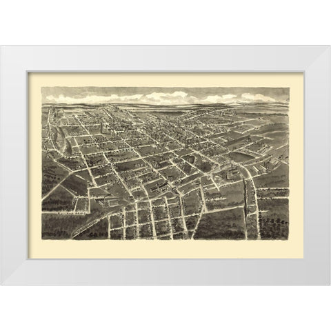 Statesville North Carolina - Downs 1907 White Modern Wood Framed Art Print by Downs