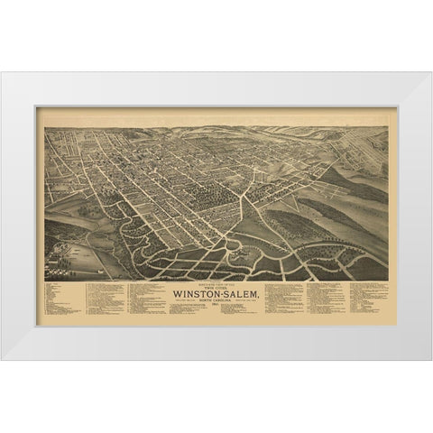 Winston Salem North Carolina - Ruger 1891 White Modern Wood Framed Art Print by Ruger