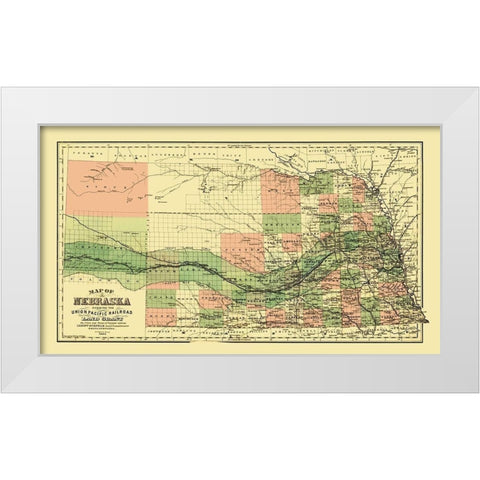 Union Pacific Railroad Land Grant - Page 1880 White Modern Wood Framed Art Print by Page