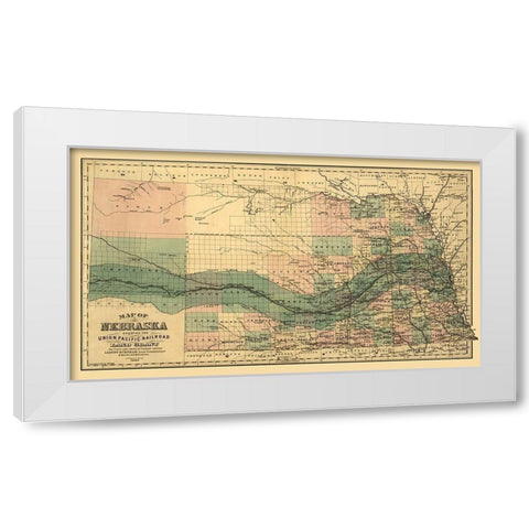Nebraska - Page 1880 White Modern Wood Framed Art Print by Page