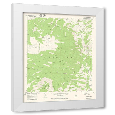 Glenwood New Mexico Quad - USGS 1965 White Modern Wood Framed Art Print by USGS