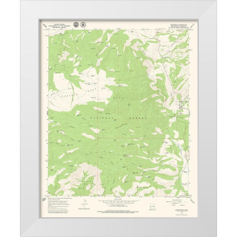 Glenwood New Mexico Quad - USGS 1965 White Modern Wood Framed Art Print by USGS