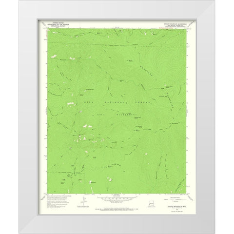 Grouse Mountain New Mexico Quad - USGS 1965 White Modern Wood Framed Art Print by USGS