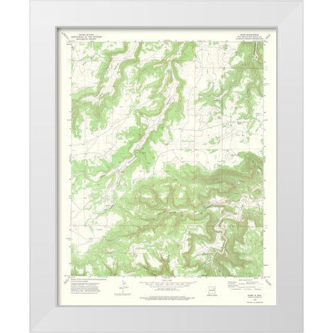 Maes New Mexico Quad - USGS 1972 White Modern Wood Framed Art Print by USGS