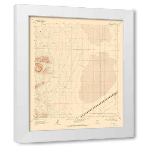 Mondel New Mexico Quad - USGS 1964 White Modern Wood Framed Art Print by USGS