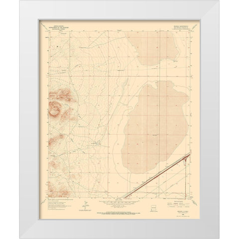 Mondel New Mexico Quad - USGS 1964 White Modern Wood Framed Art Print by USGS