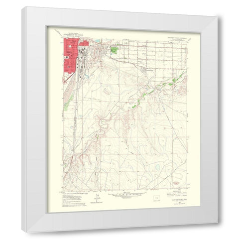 East Pueblo Southeast Colorado Quad - USGS 1960 White Modern Wood Framed Art Print by USGS