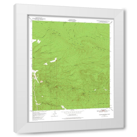 Reading Mountain New Mexico Quad - USGS 1950 White Modern Wood Framed Art Print by USGS