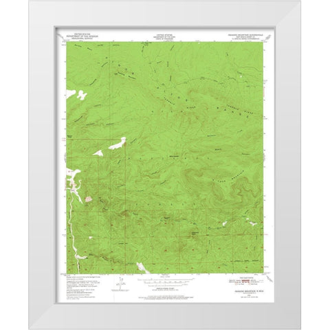 Reading Mountain New Mexico Quad - USGS 1950 White Modern Wood Framed Art Print by USGS