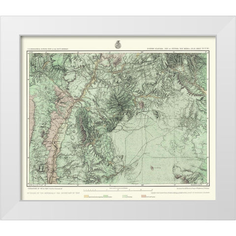 Central New Mexico Economic Sheet - US Army 1877 White Modern Wood Framed Art Print by US Army