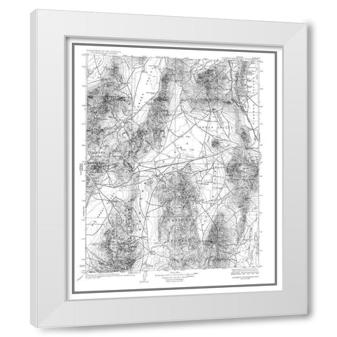 Mt Roberts Nevada Quad - USGS 1929 White Modern Wood Framed Art Print by USGS