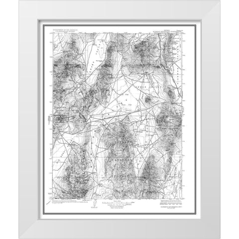 Mt Roberts Nevada Quad - USGS 1929 White Modern Wood Framed Art Print by USGS