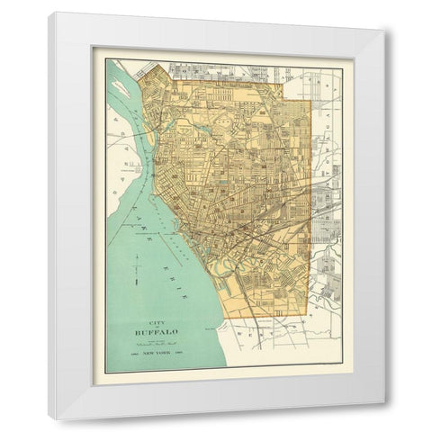 Buffalo New York White Modern Wood Framed Art Print by Bien