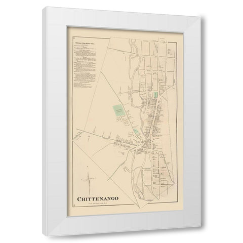 Chittenango New York Landowner - Whitman 1875 White Modern Wood Framed Art Print by Whitman