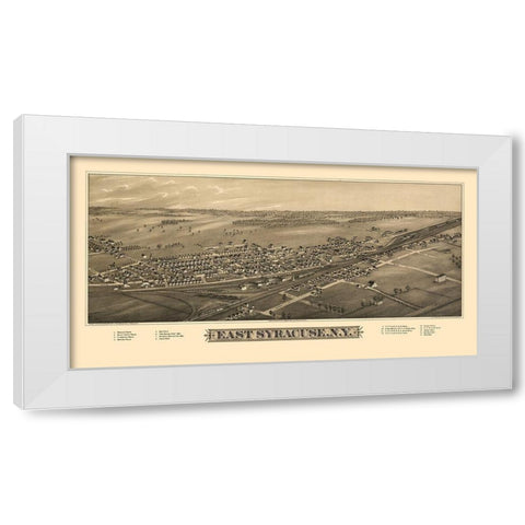 East Syracuse New York - Burleigh 1885 White Modern Wood Framed Art Print by Burleigh