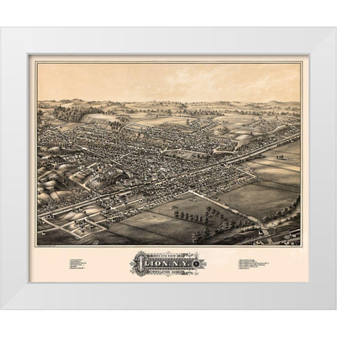 Ilion New York - Rowley 1881 White Modern Wood Framed Art Print by Rowley