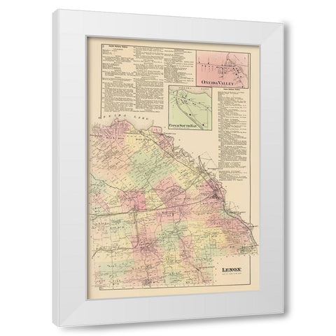 Lenox New York Landowner - Whitman 1875 White Modern Wood Framed Art Print by Whitman