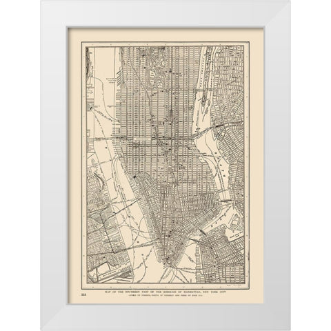 Lower Manhattan - Reynold 1921 White Modern Wood Framed Art Print by Reynold