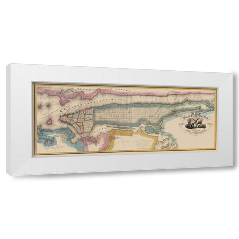 New York New York - Burr 1832 White Modern Wood Framed Art Print by Burr