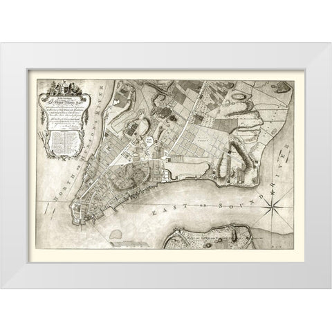 New York New York Planning - Ratzen 1767 White Modern Wood Framed Art Print by Ratzen