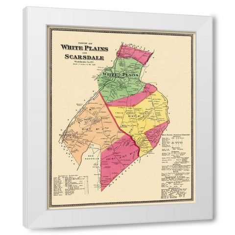 White Plains, Scarsdale New York Landowner White Modern Wood Framed Art Print by Beers