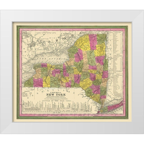 New York - Mitchell 1846 White Modern Wood Framed Art Print by Mitchell