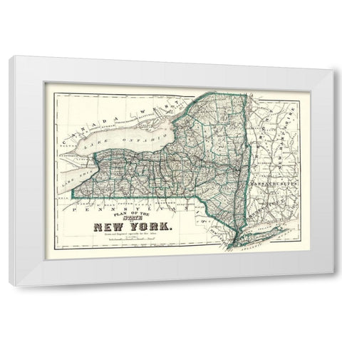 New York Planning - 1873 White Modern Wood Framed Art Print by Unknown