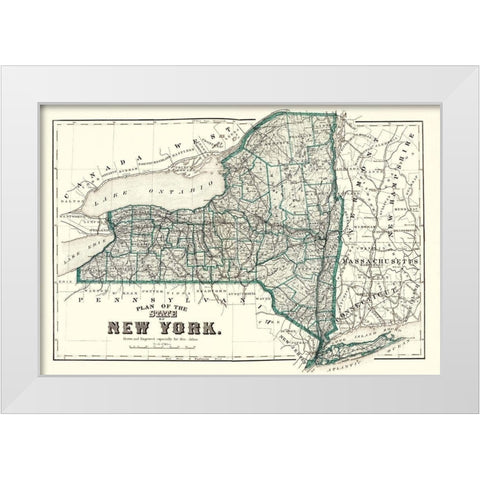 New York Planning - 1873 White Modern Wood Framed Art Print by Unknown