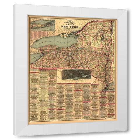 New York -1898 White Modern Wood Framed Art Print by Unknown