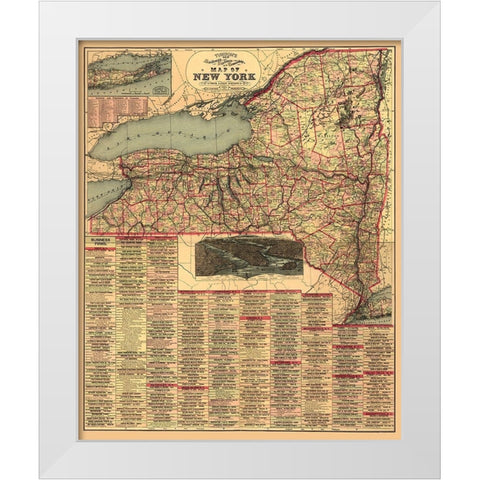 New York -1898 White Modern Wood Framed Art Print by Unknown