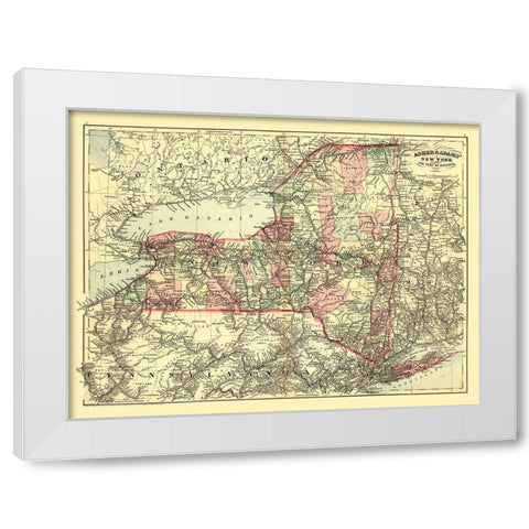 New York - Asher 1871 White Modern Wood Framed Art Print by Asher