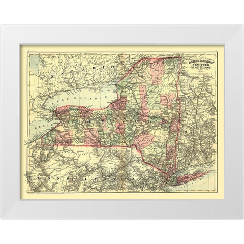 New York - Asher 1871 White Modern Wood Framed Art Print by Asher