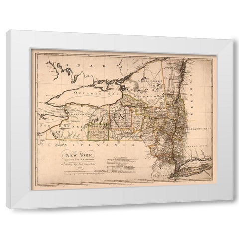New York - Bohn 1799 White Modern Wood Framed Art Print by Bohn