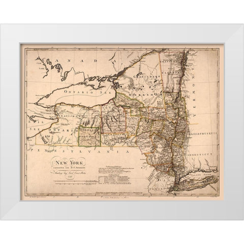 New York - Bohn 1799 White Modern Wood Framed Art Print by Bohn