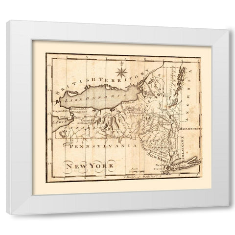 New York -1795 White Modern Wood Framed Art Print by Unknown