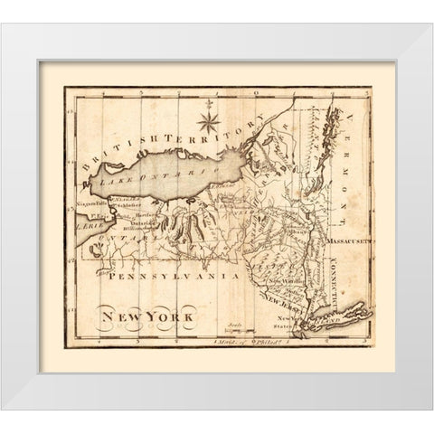 New York -1795 White Modern Wood Framed Art Print by Unknown