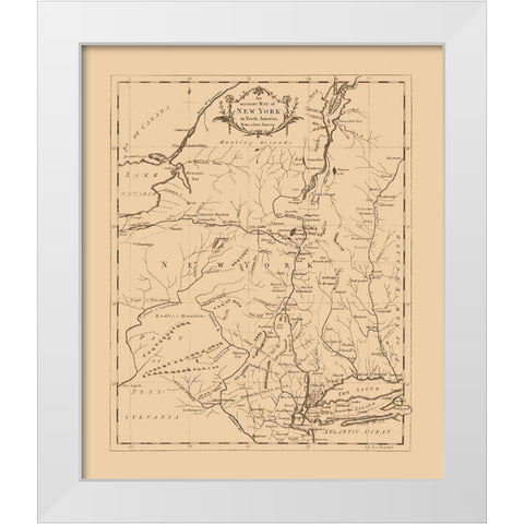 New York -1780 White Modern Wood Framed Art Print by Unknown