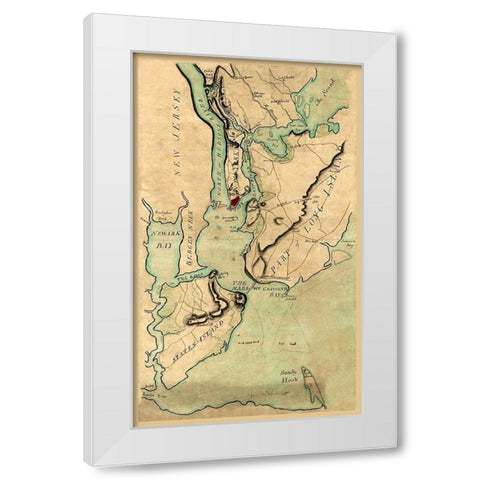 New York -1780 White Modern Wood Framed Art Print by Unknown