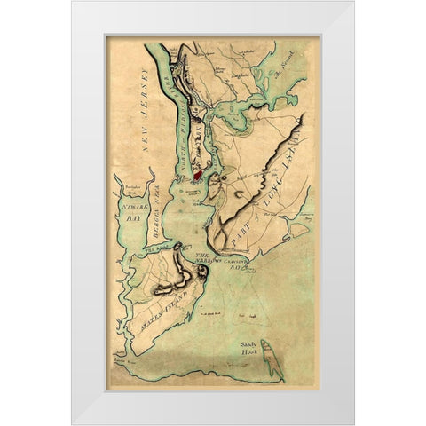 New York -1780 White Modern Wood Framed Art Print by Unknown