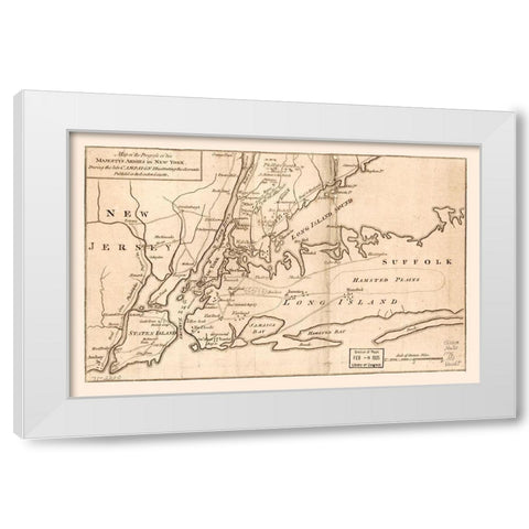 New York -1776 White Modern Wood Framed Art Print by Unknown
