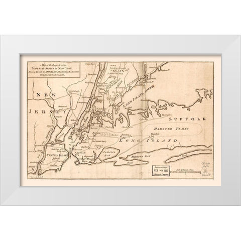 New York -1776 White Modern Wood Framed Art Print by Unknown