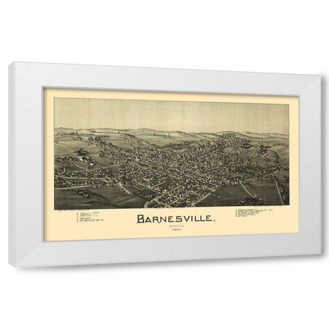 Barnesville Ohio - Fowler 1899 White Modern Wood Framed Art Print by Fowler