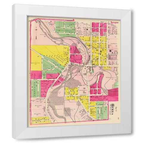 Berea Ohio - Cram 1892 White Modern Wood Framed Art Print by Cram