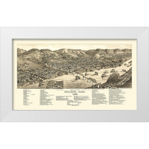 Bellaire Ohio - Beck 1882 White Modern Wood Framed Art Print by Beck