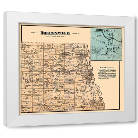 Brecksville Ohio Landowner - Titus 1874- 26 x 23 White Modern Wood Framed Art Print by Titus