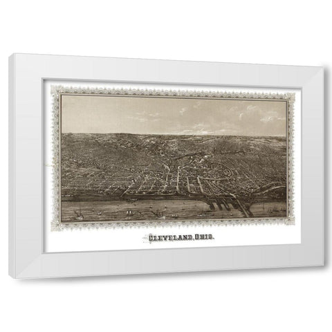 Cleveland Ohio - Vogt 1887 White Modern Wood Framed Art Print by Vogt