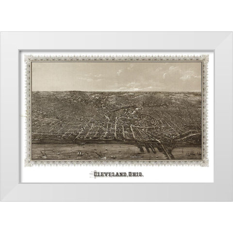 Cleveland Ohio - Vogt 1887 White Modern Wood Framed Art Print by Vogt